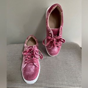 Loft Pink velvet sneakers